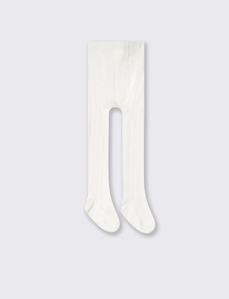 Calze con lavorazione treccine - Bianco sporco