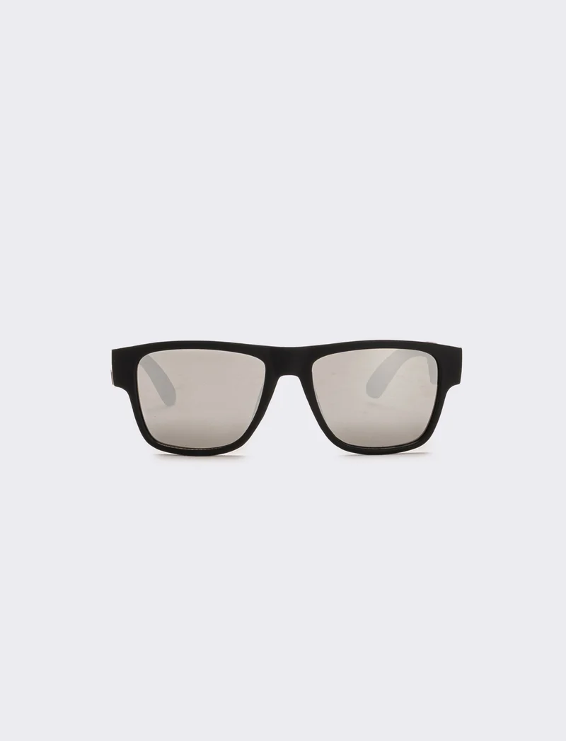 Occhiali da sole con lente a specchio opachi - Nero