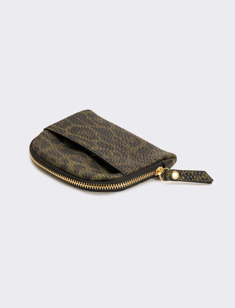 Portamonete finta pelle con zip animalier - Ve.milit.