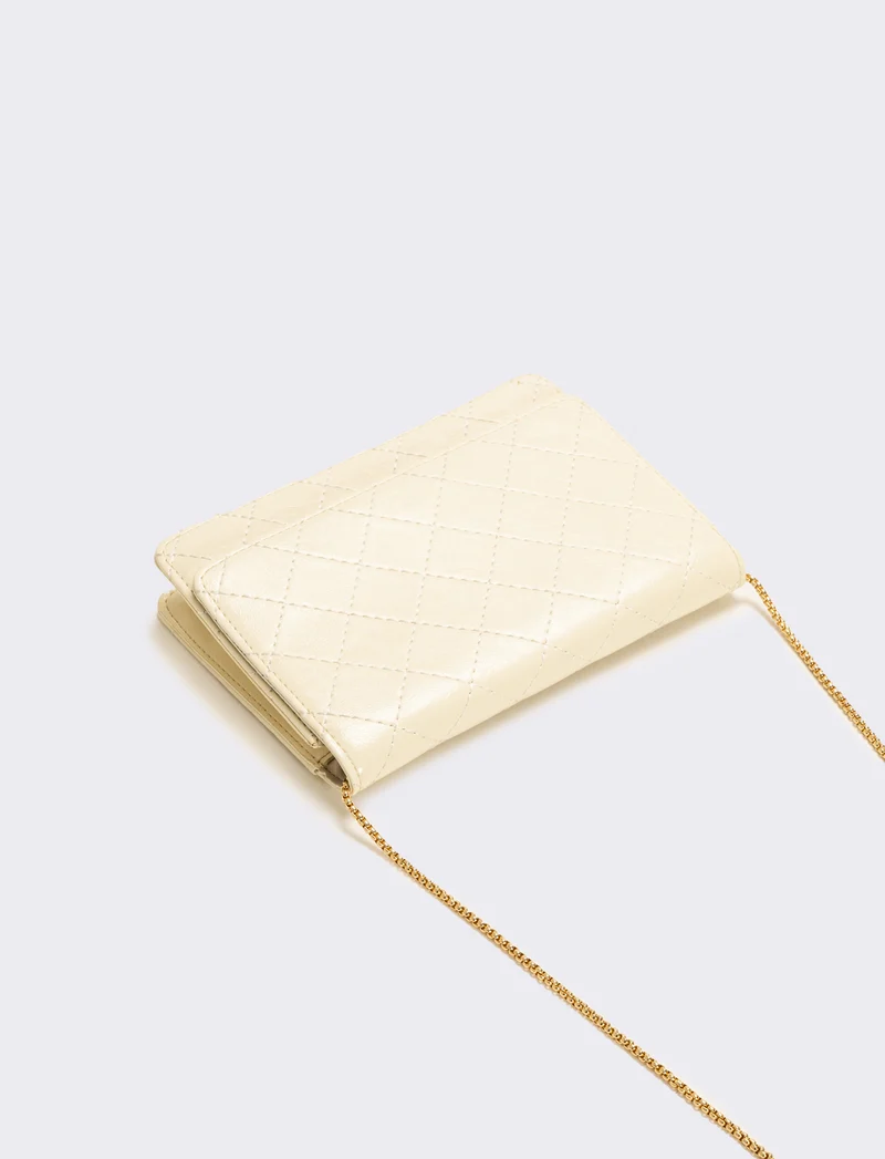 Portacellulare lucido con tracolla coda di topo - Beige