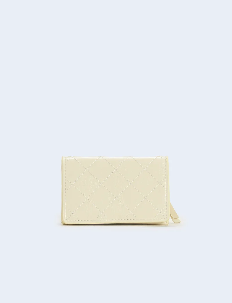Portafogli donna lucido trapuntato - Beige
