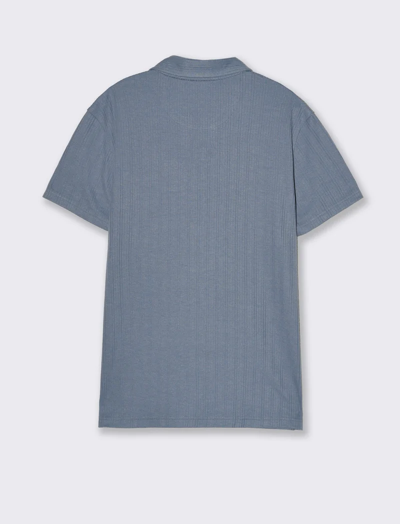 Polo a coste effetto maglia da uomo - CARTA DA ZUCCHERO