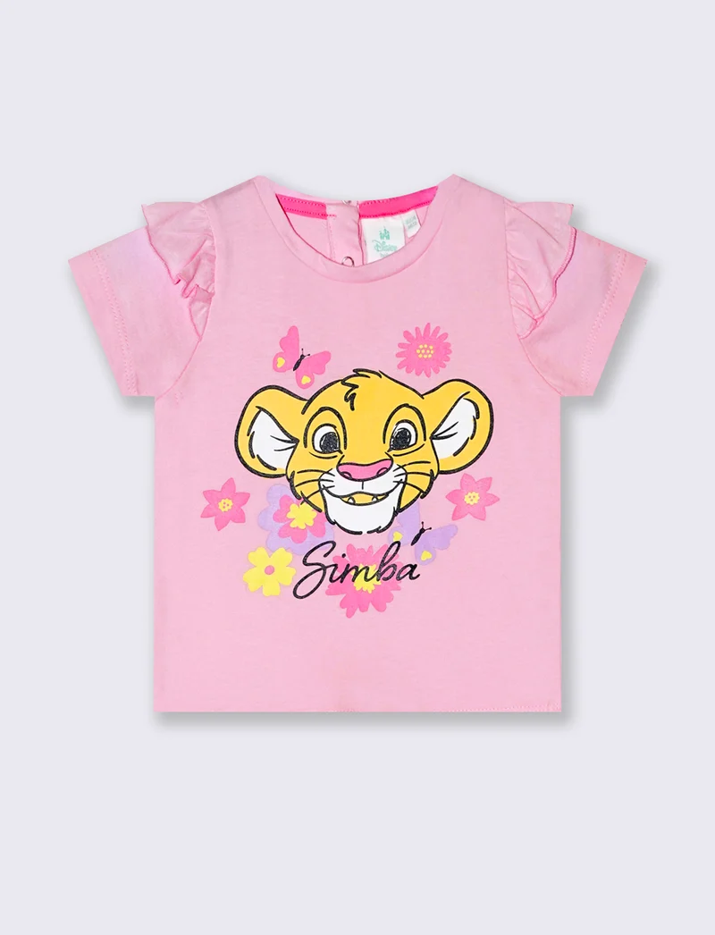 T shirt manica corta Disney da neonata - Rosa