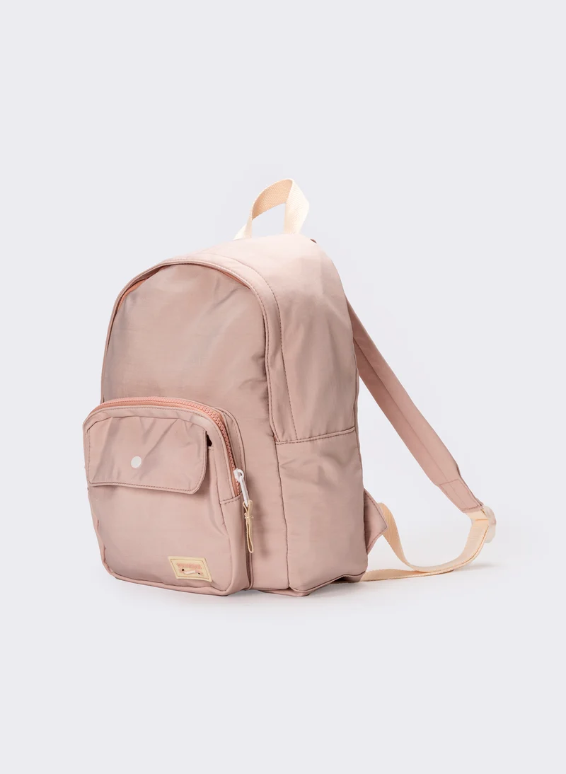 Zaino donna stampa fiori in nylon - Beige