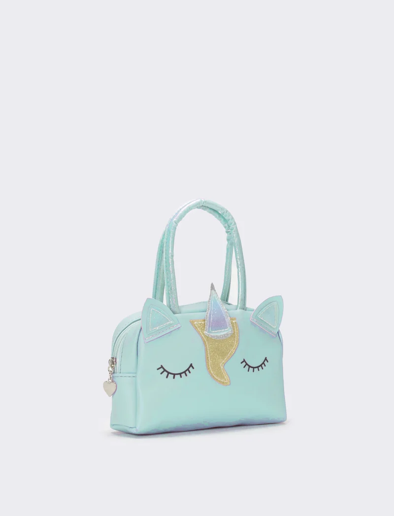 Borsa bauletto bambina unicorno con glitter - Verde