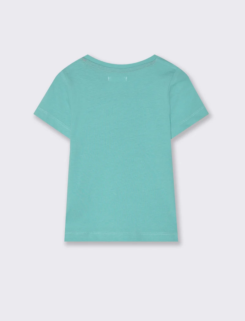 T shirt girocollo con stampa da neonato - Verde acqua