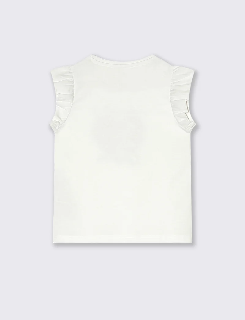 T-shirt estiva da bambina con stampa colorata - Bianco