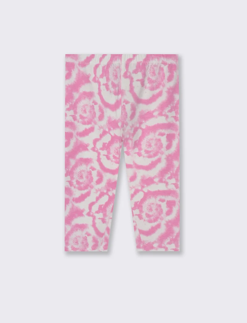 Leggings in cotone vestibilità 3/4 da bambina - Fuxia