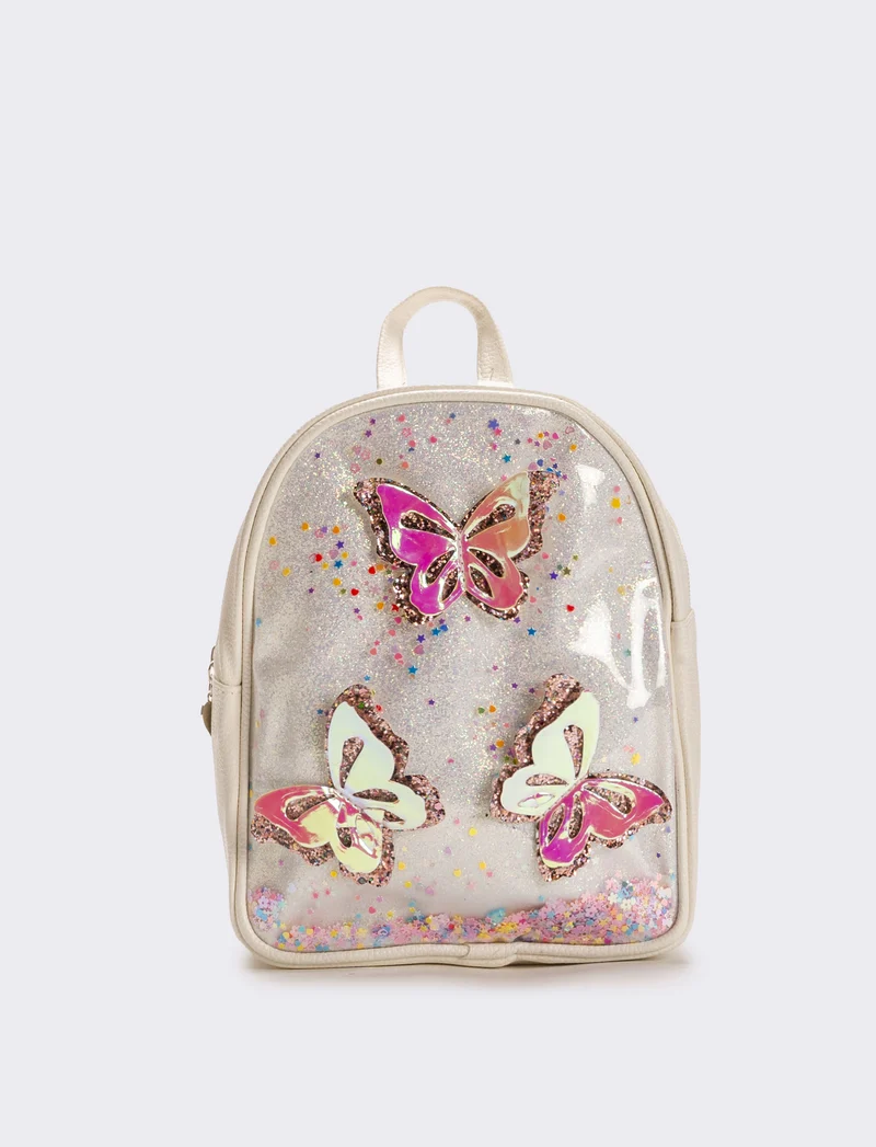 Zaino bambina con farfalle - Bianco
