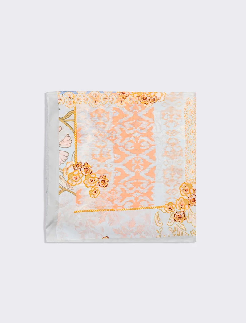 Foulard donna fantasie assortite fiori 70x70cm - Denim