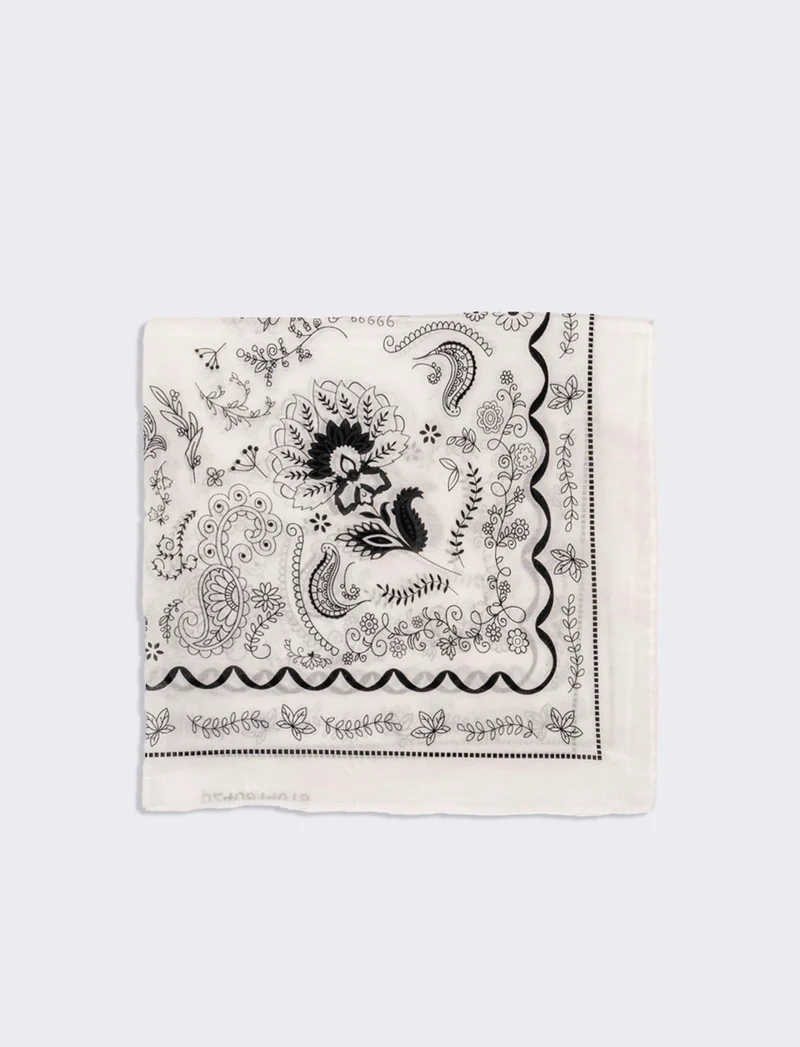 Foulard uomo 50x50cm 100% cotone bandana - Bianco sporco