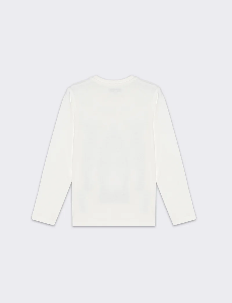 T-shirt in jersey con stampa frontale da bambino - Bianco latte