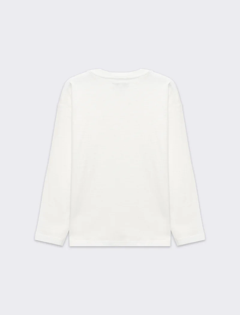 T-shirt in jersey fiammato da bambino - Bianco latte