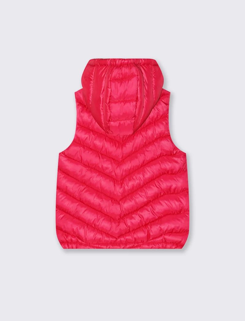 Gilet trapuntato leggero. da bambina - Fuxia