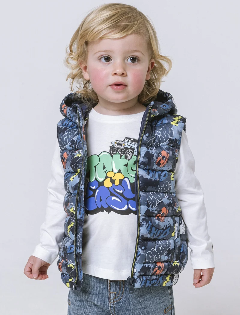 Gilet leggero imbottito da neonato - Fantasia