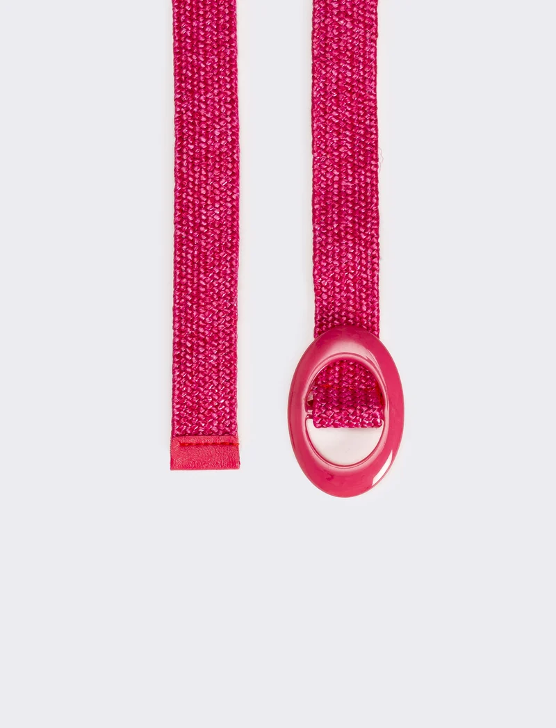 Cintura bambina ovale fibbia - Fuxia