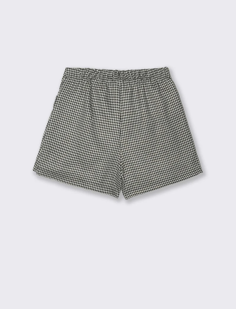 Short finta gonna in pied de poul. - Fantasia
