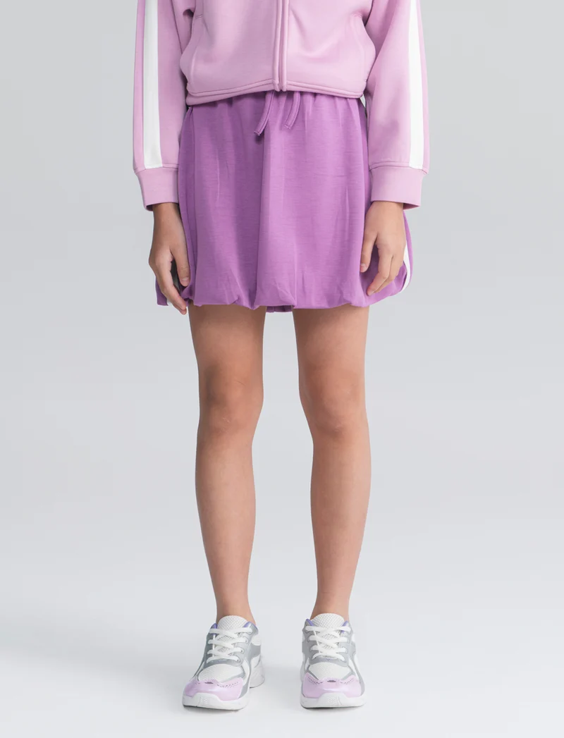 Gonna a palloncino con bandine sporty - Viola