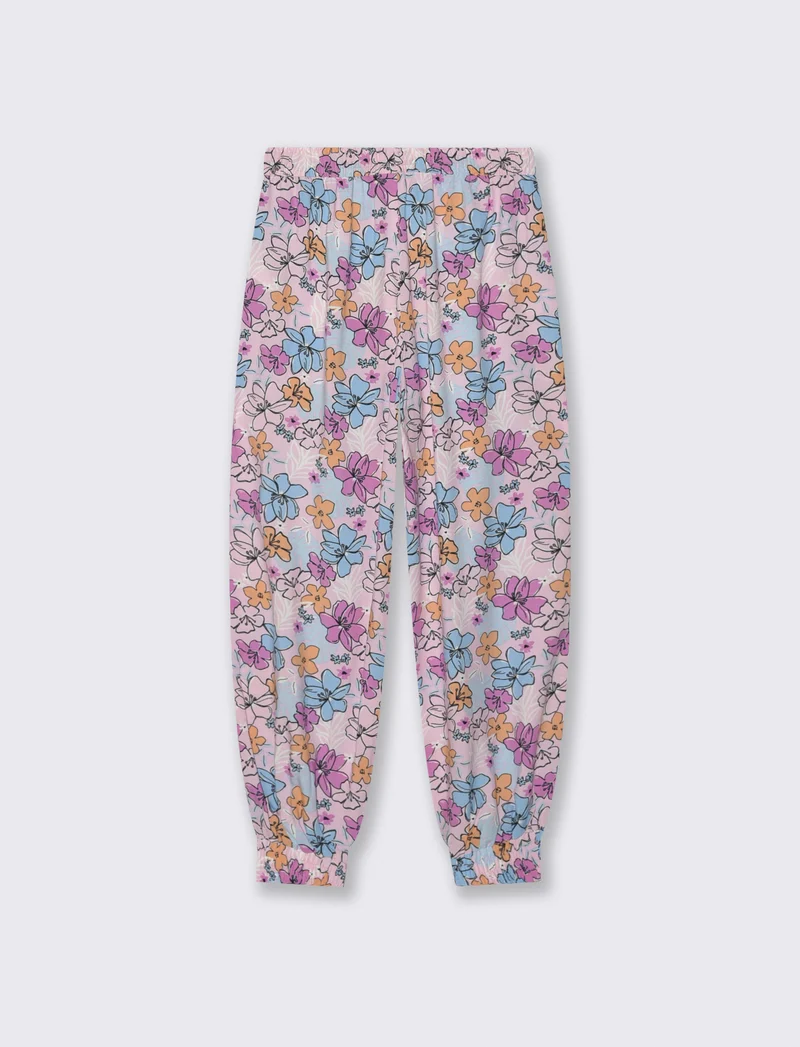 Jogger in viscosa con stampa e comfort - Fantasia