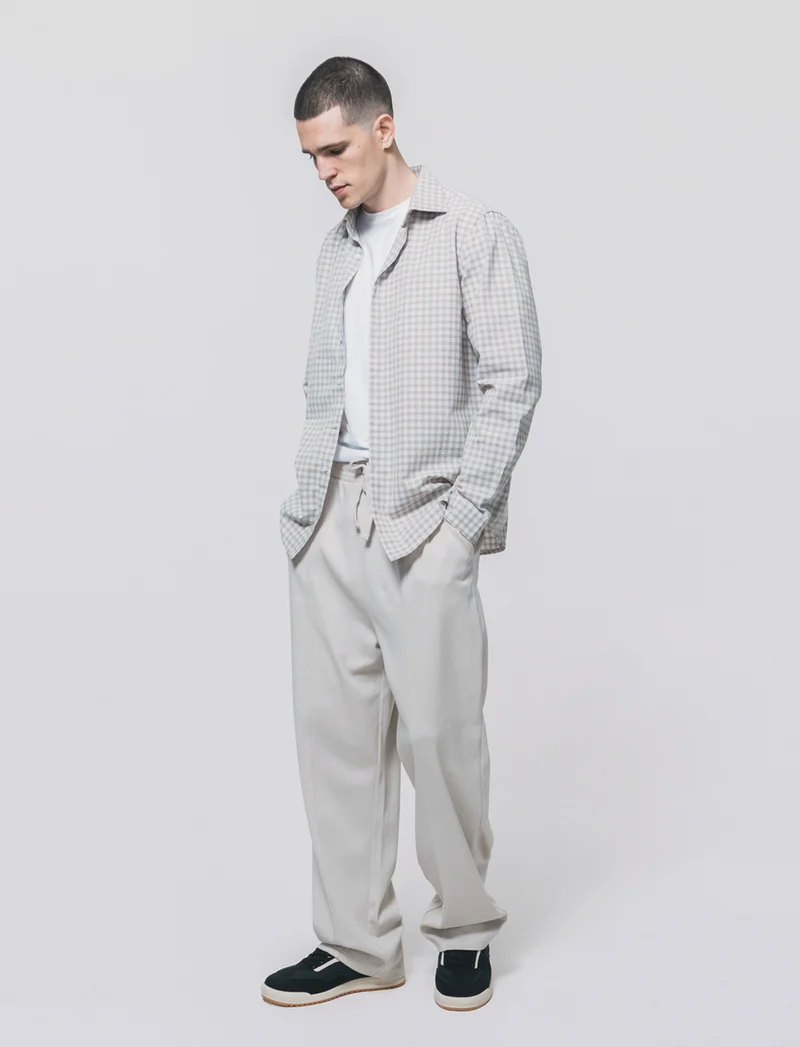Pantaloni Baggy in Felpa con Vita Jogger - Grigio ghiaccio
