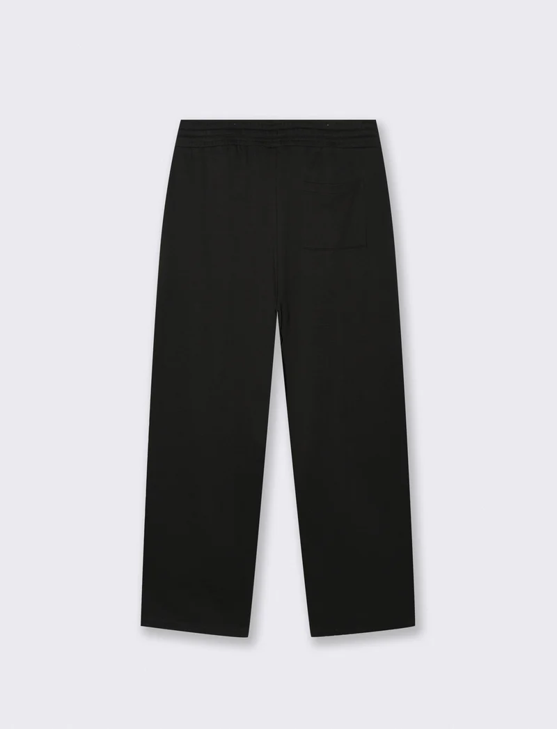 Pantaloni Baggy in Felpa con Vita Jogger - Nero