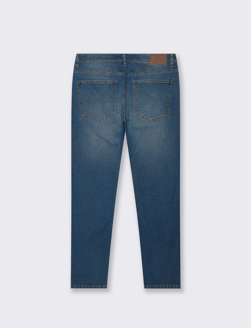Jeans skinny fit blu scuro effetto slavato - DENIM SCURO