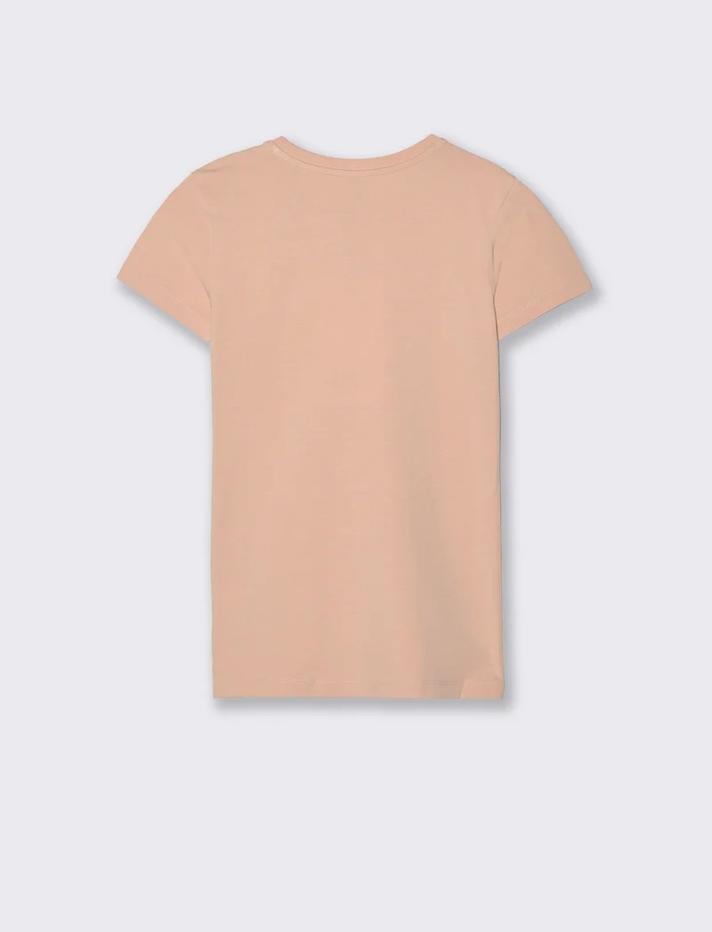 T-Shirt Basica Manica Corta Skinny - Rosa chiaro