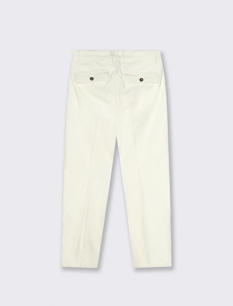 PANTALONI CHINO IN VELLUTO STRAIGHT FIT - Bianco