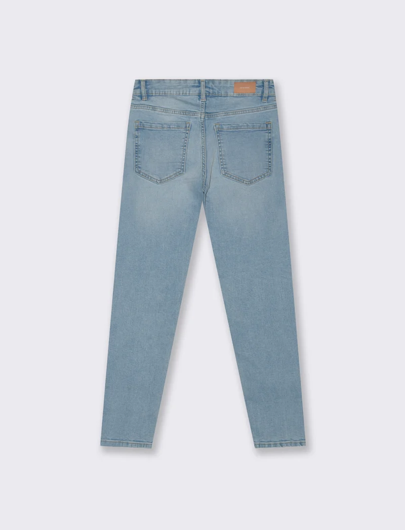 Jeans Skinny Vita Bassa con Tasche Retro - Denim