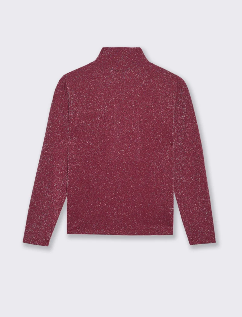 T-SHIRT IN TESSUTO CON FILO EFFETTO METALLO - Vinaccia