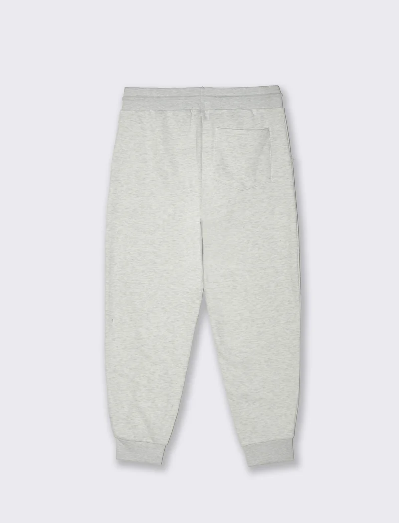 PANTALONI IN FELPA CON VITA JOGGER E STAMPE DIOS - Grigio mel.
