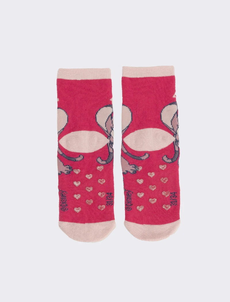 Calzini antiscivolo bambina angel, stitch, hello kitty - Fuxia