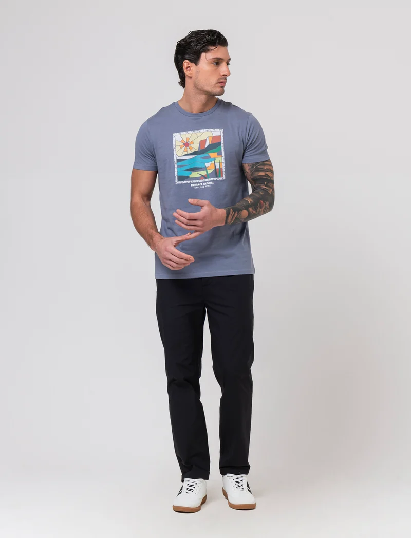 T-shirt con stampa effetto ricamo da uomo - CARTA DA ZUCCHERO