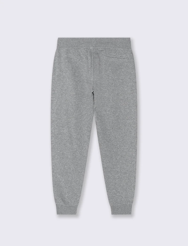 PANTALONI JOGGER IN FELPA CON TASCA LATERALE - Grigio mel.