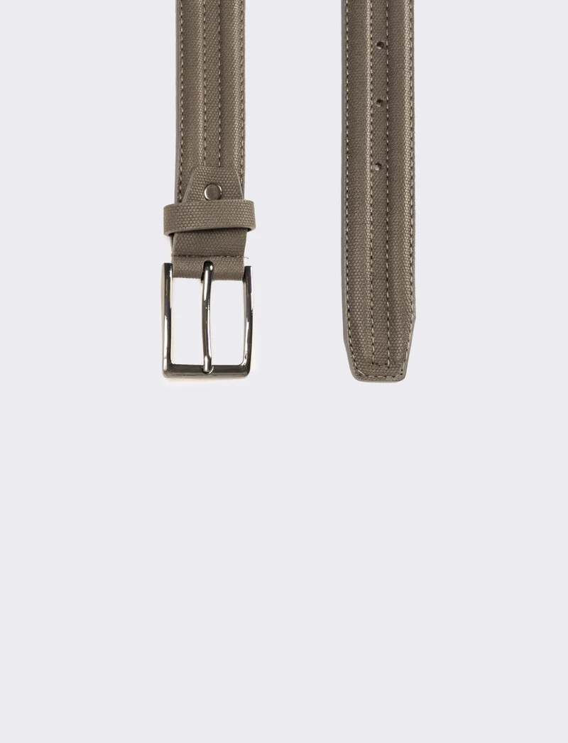 Cintura uomo con fusto a rilievo h 3,5 cm - Grigio fango