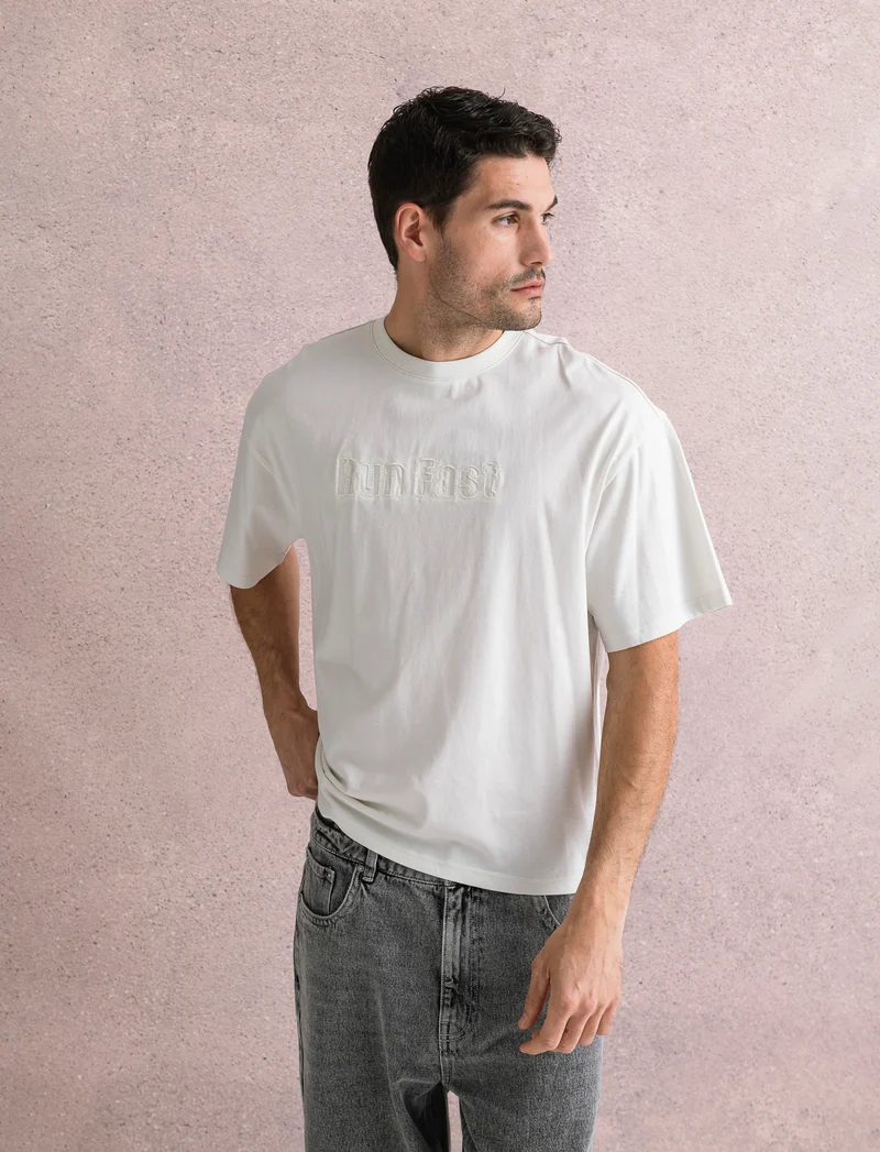 T-SHIRT BOXY FIT EFFETTO MAGLIA - Grigio ghiaccio