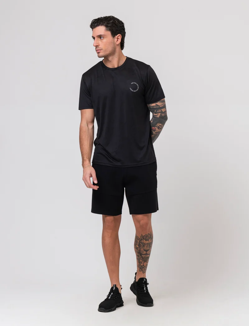 Bermuda sportivi in tessuto tecnico accoppiato da uomo - Nero