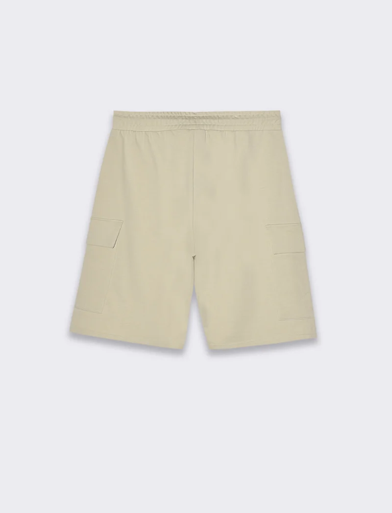 Bermuda in felpa con vita jogger da uomo - Grigio ghiaccio