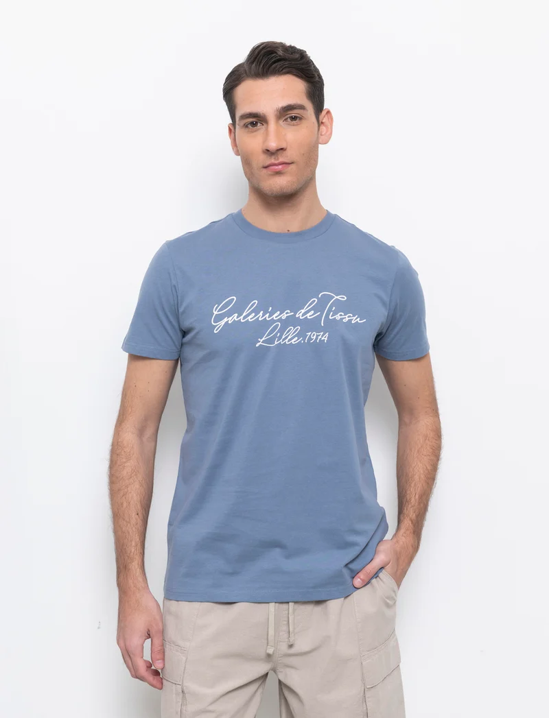 T-shirt con stampa effetto ricamo da uomo - CARTA DA ZUCCHERO