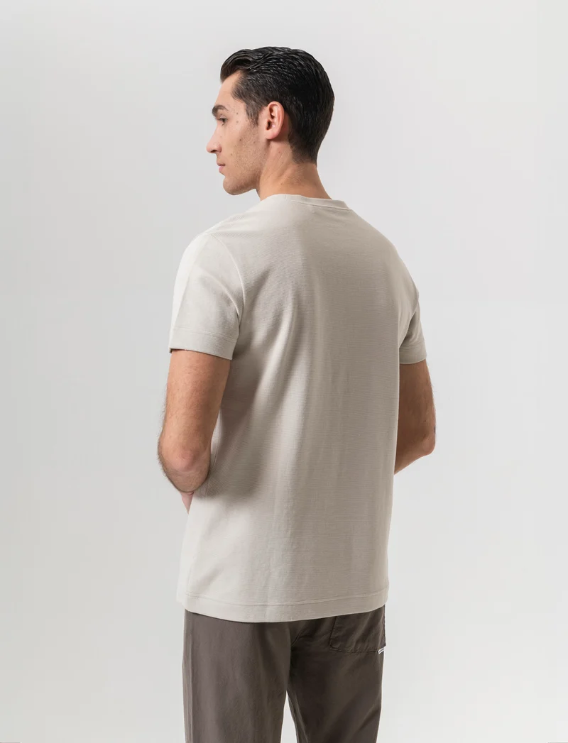 T-shirt struttura ottoman da uomo - Grigio ghiaccio