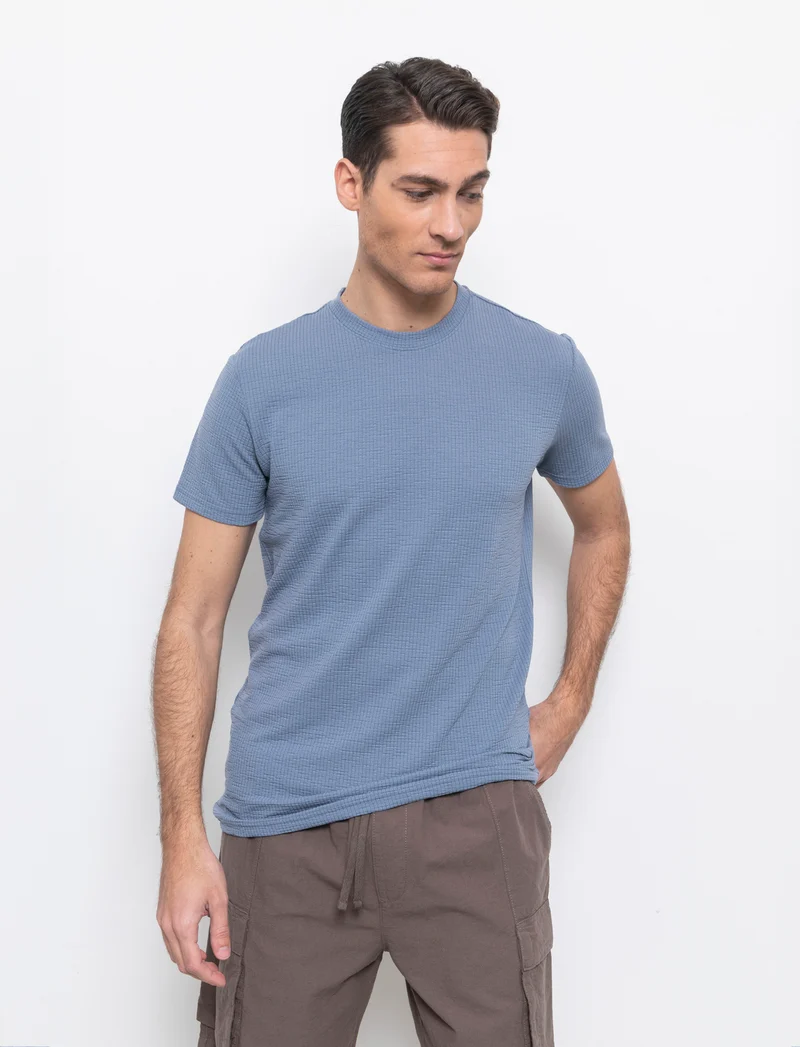 T-shirt effetto maglia jacquard da uomo - CARTA DA ZUCCHERO