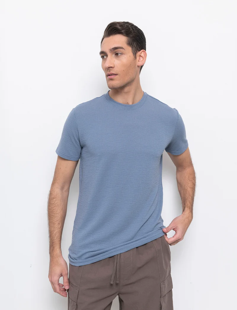 T-shirt effetto maglia jacquard da uomo - CARTA DA ZUCCHERO