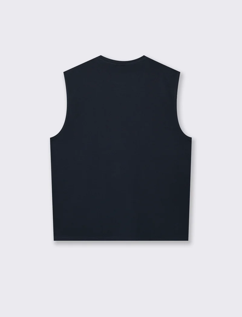 T-shirt senza maniche con stampa sweet years da uomo - Blu