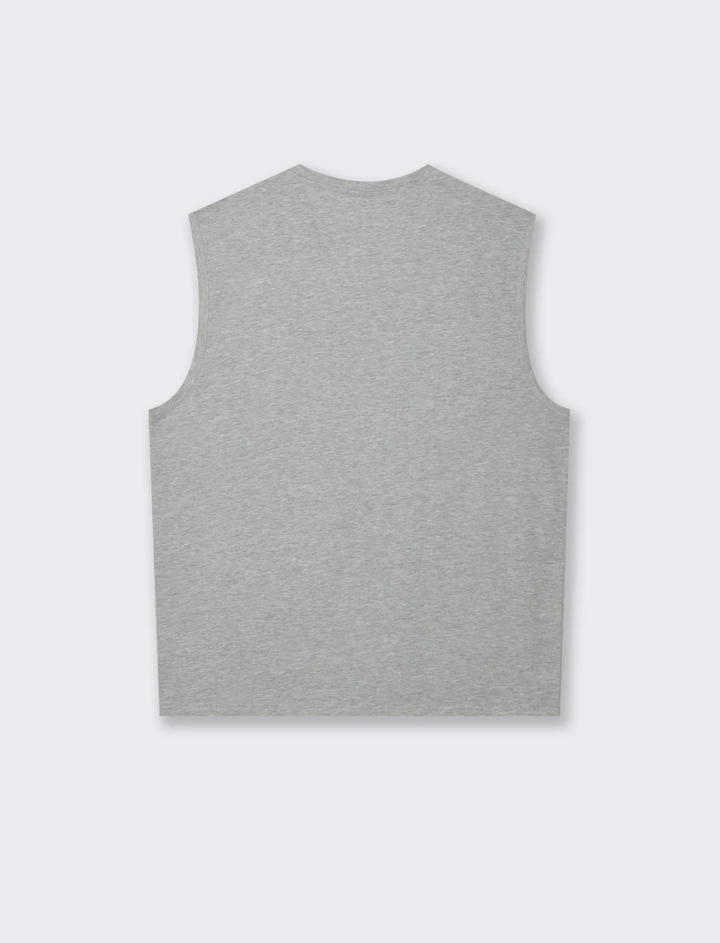 T-shirt senza maniche con stampa sweet years da uomo - Grigio mel.