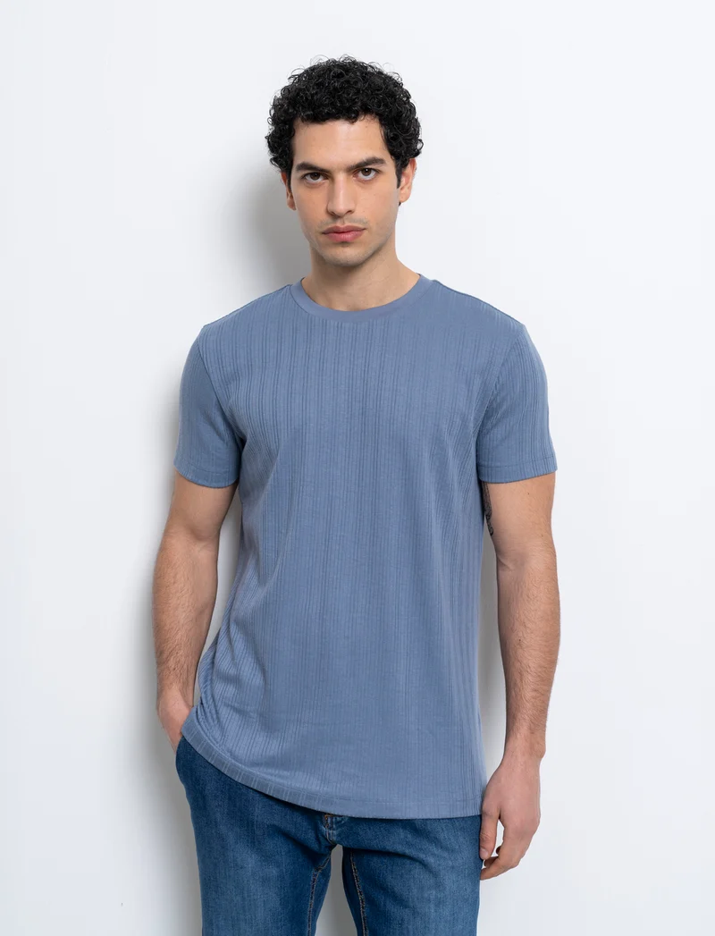 T-shirt a coste effetto maglia da uomo - CARTA DA ZUCCHERO