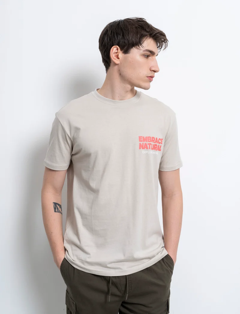 T-shirt loose fit in cotone con stampe da uomo - Grigio ghiaccio