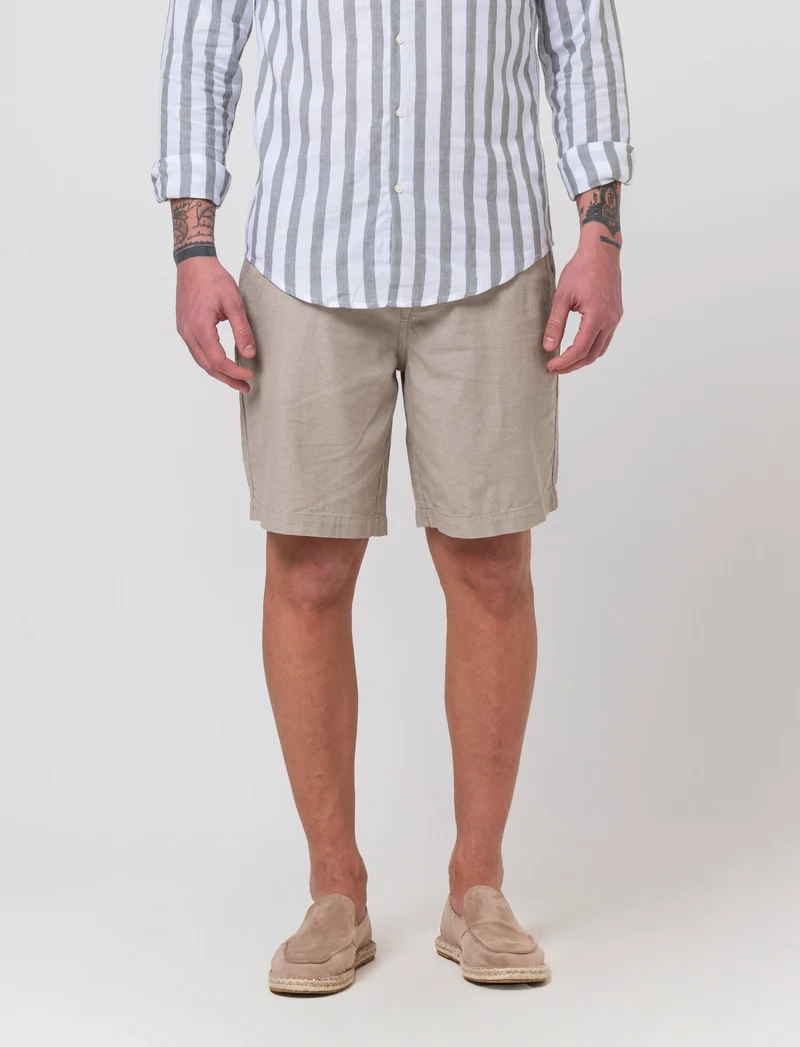 Pantaloni jogger in cotone effetto melange da uomo - Verde salvia