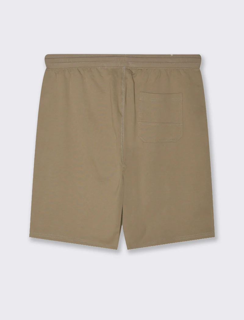 Bermuda in felpa con vita jogger da uomo - Grigio tortora