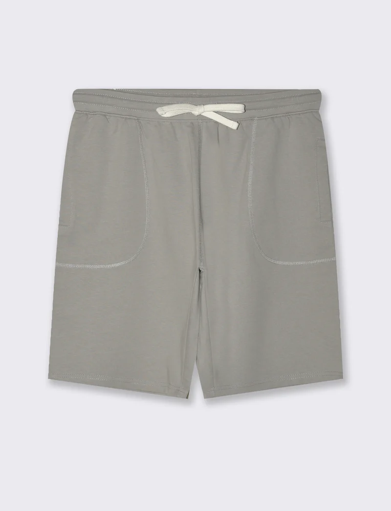 Bermuda in felpa con vita jogger da uomo - Grigio