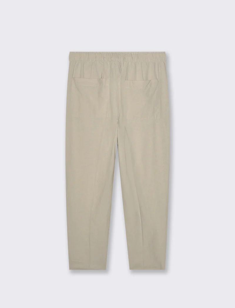 Pantaloni jogger in tessuto misto lino da uomo - Grigio ghiaccio